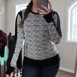 Blanc Noir Textured Athletic Mesh Pullover